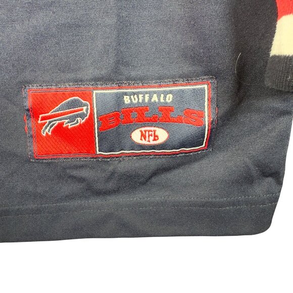 NFL Buffalo Bills Jersey Mens M Navy Blue Embroidered Team Logos Long Sleeve - Picture 8 of 12